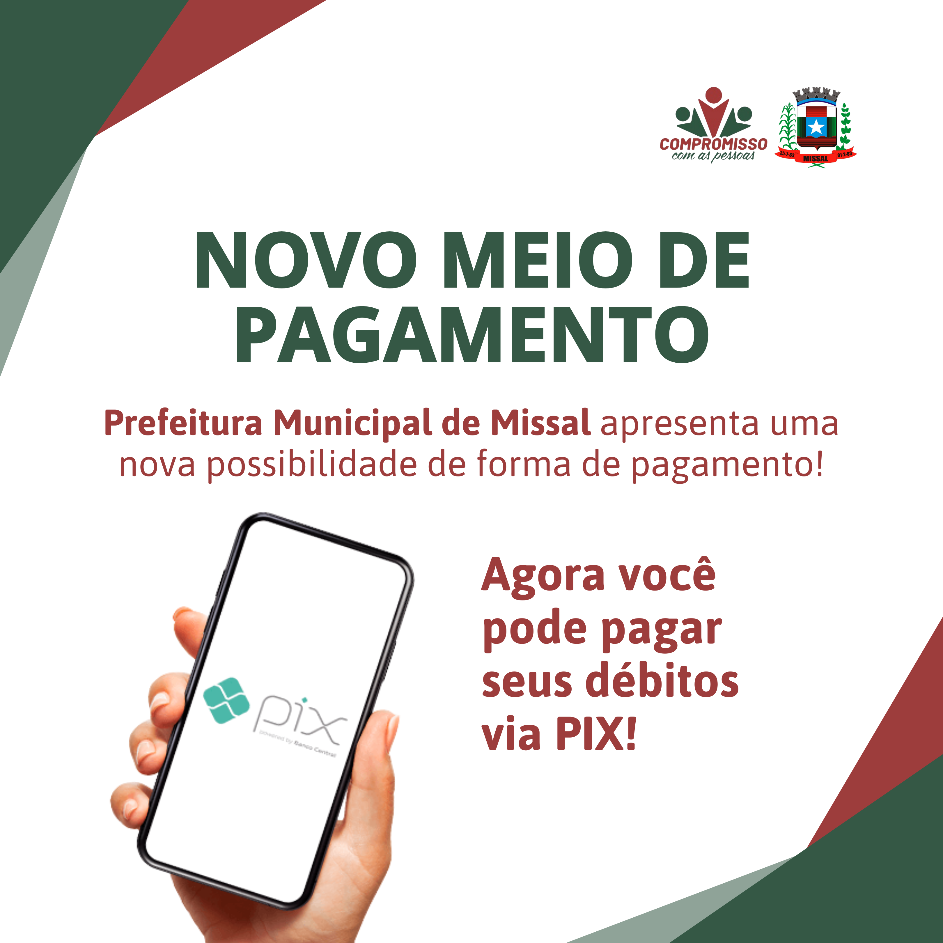 População de Missal poderá pagar seus débitos com a prefeitura via pix ...