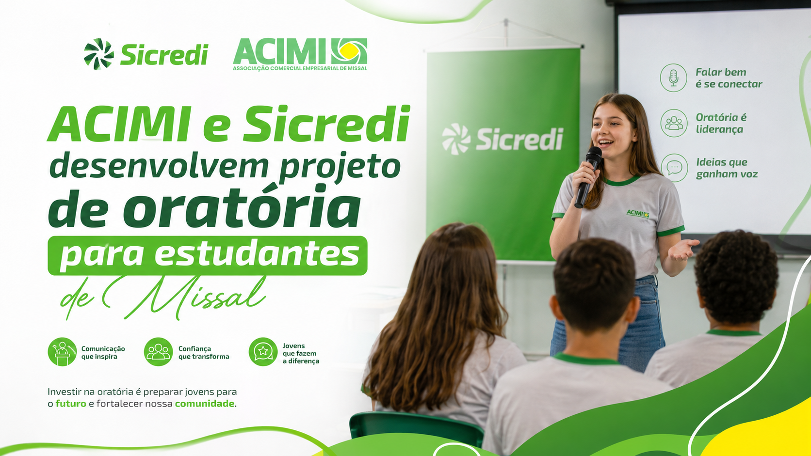 Acimi ACIMI e Sicredi desenvolvem projeto de oratória para estudantes de ...